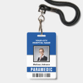 Badge Nom et photo Carte d'identité de paramètre d'urgen (Front with Lanyard)