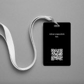 Badge Nom et titre noir de la photo de l'employé Code QR