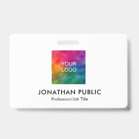 Badge Nom et titre Photo de l'employé Logo de l'entrepri (Avant)