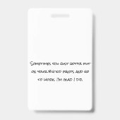 Badge Nom étiquette drôle (Arrière)