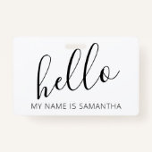 Badge Nom Hello moderne personnalisé (Dos)