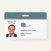 Badge Nom immobilier Modèle photo moderne (Dos)