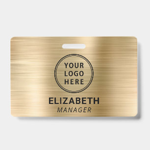 Badge Nom Logo Or