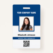 Badge Nom Logo photo Code QR Carte d'identité de l'emplo (Devant)