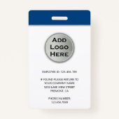 Badge Nom Logo photo Code QR Carte d'identité de l'emplo (Dos)