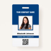 Badge Nom Logo photo Code QR Carte d'identité de l'emplo (Devant)