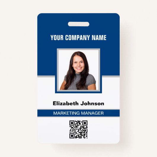 Badge Nom Logo photo Code QR Carte d'identité de l'emplo (Devant)
