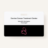 Badge Nom Médicale de l'oncologiste de l'hôpital du canc (Dos)