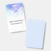 Badge Nom moderne de personnel administratif de docteur (Avant & arrière)