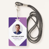 Badge Nom moderne et photo Carte d'identité de l'employé (Devant avec lanière)