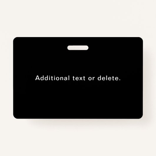 Badge Nom modifiable répété en gras | Blanc noir simple (Dos)