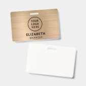 Badge Nom Or du logo de l'entreprise (Avant & arrière)