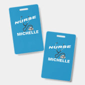 Badge Nom personnalisable Infirmière (Avant & arrière)
