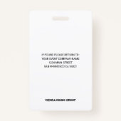 Badge Nom personnalisé Concours de musique classique Ins (Dos)