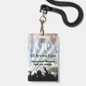 Badge Nom personnalisé Date VIP Concert Access Pass (Face avec cordon)