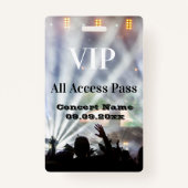 Badge Nom personnalisé Date VIP Concert Access Pass (Devant)