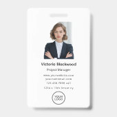 Badge Nom personnalisé de l'employé et logo photo (Avant)