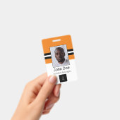 Badge Nom personnalisé de l'employé, Photo, Code-barres, (Manuel / portable)