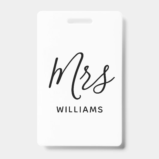 Badge Nom personnalisé de l'enseignant simple ID de la l (Face)