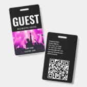 Badge Nom personnalisé de l'invité Pass All Access Conce (Avant & arrière)