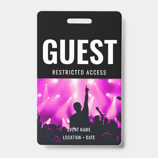 Badge Nom personnalisé de l'invité Pass All Access Conce (Avant)