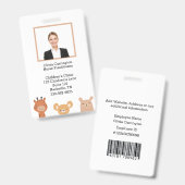 Badge Nom personnalisé de logo de code-barres de photo d (Avant & arrière)