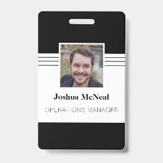 Badge Nom personnalisé d'employé élégant professionnel