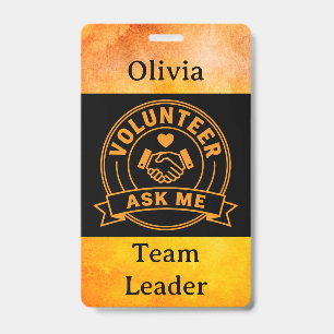 Badge Nom personnalisé du personnel bénévole de l'événem