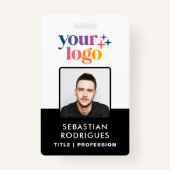 Badge Nom personnalisé Logo Photo Code-barres Code emplo (Devant)