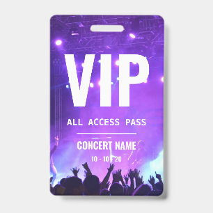 Badge Nom personnalisé passe d'accès tout accès concert