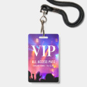 Badge Nom personnalisé VIP All Access Pass Concert (Avant avec lanière)