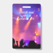 Badge Nom personnalisé VIP All Access Pass Concert (Arrière)