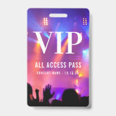 Badge Nom personnalisé VIP All Access Pass Concert (Avant)