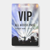 Badge Nom personnalisé VIP All Access Pass Concert (Avant)