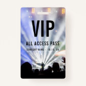 Badge Nom personnalisé VIP All Access Pass Concert (Devant)