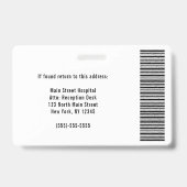 Badge Nom photo de l'employé de l'entreprise personnalis (Arrière)