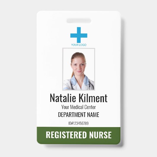 Badge Nom photo de l'employé de l'hôpital Logo Forest Gr (Avant)