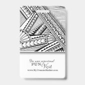 Badge Nom photo de l'employé de tatouage tribal noir et  (Back)