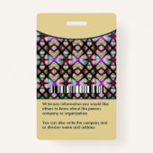 Badge Nom photo de l'employé Logo de l'hôpital Personnal (Dos)