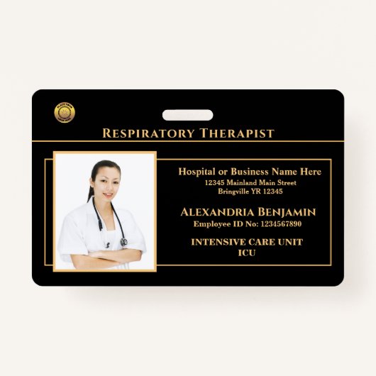 Badge Nom photo de l'employé Logo Hôpital Personnaliser (Devant)