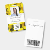 Badge Nom photo de l'employé personnalisé Code barre Log (Avant & arrière)