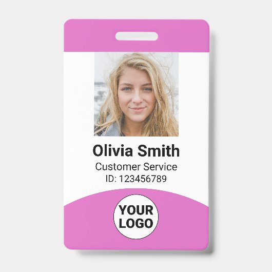 Badge Nom photo de l'employé personnalisé ID de rôle Cod (Avant)