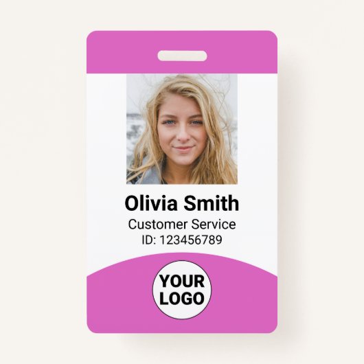 Badge Nom photo de l'employé personnalisé ID de rôle Cod (Devant)