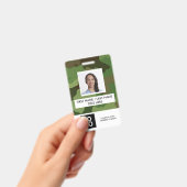 Badge Nom photo de l'employé personnalisé Motif Camo (Manuel / portable)