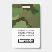 Badge Nom photo de l'employé personnalisé Motif Camo (Arrière)