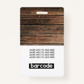 Badge Nom photo de l'employé personnalisé Russe Wood (Dos)