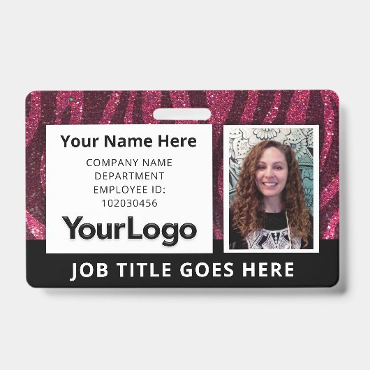 Badge Nom photo de l'employé professionnel personnalisé (Avant)