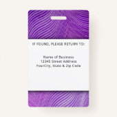 Badge Nom photo de l'employé professionnel personnalisé (Dos)