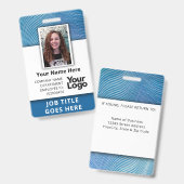 Badge Nom photo de l'employé professionnel personnalisé (Avant & arrière)