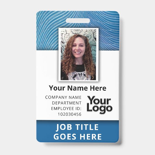 Badge Nom photo de l'employé professionnel personnalisé (Avant)